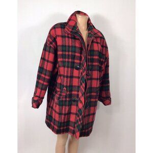 Stephanie Matthews Vintage Plaid Wool Coat Womens Large